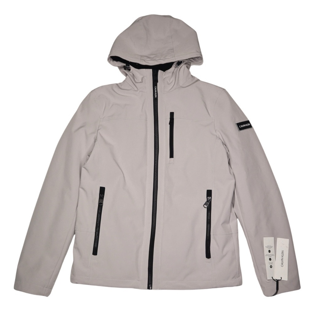 Calvin Klein Jacket NWT $225 Hooded Water Resistance Fleece Lined Mens S/P Gray
